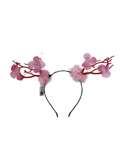 Girls Light Up Flower Antler Headband 