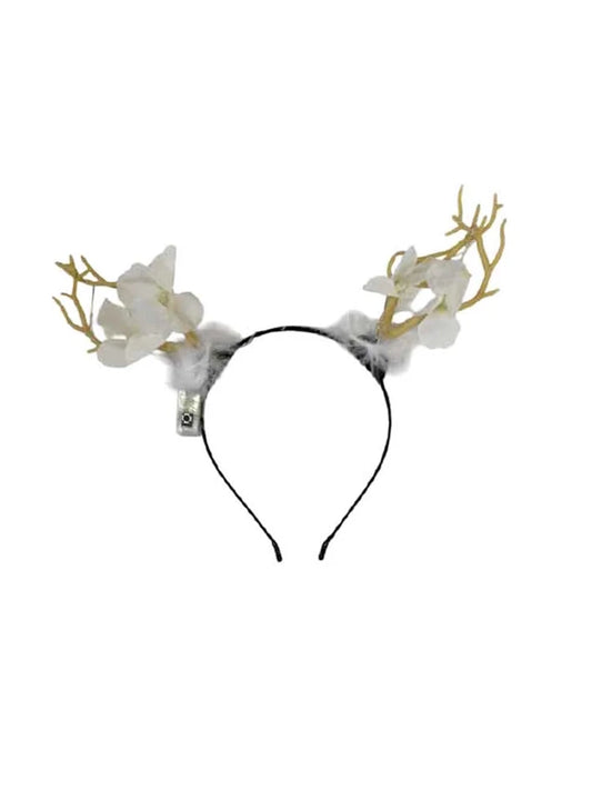Girls Light Up Flower Antler Headband