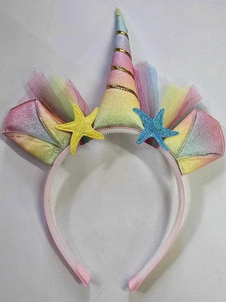 Girls Pastel Unicorn Flower Headband - thefancydress.co.uk