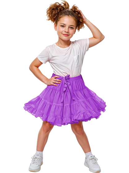 Girls Ruffle Petticoat Tutu Skirt