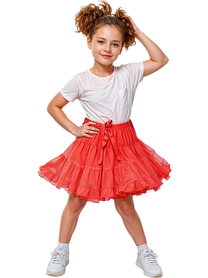 Girls Ruffle Petticoat Tutu Skirt