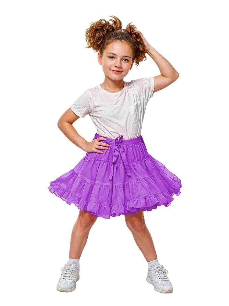 Girls Ruffle Petticoat Tutu Skirt
