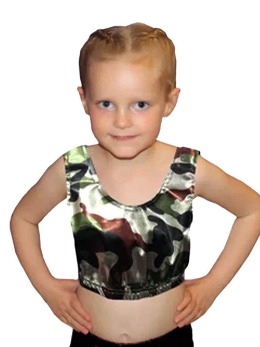 Girls Shiny Metallic Dance Tank Top - thefancydress.co.uk