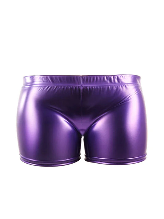 Girls Shiny Metallic Short Pants purple