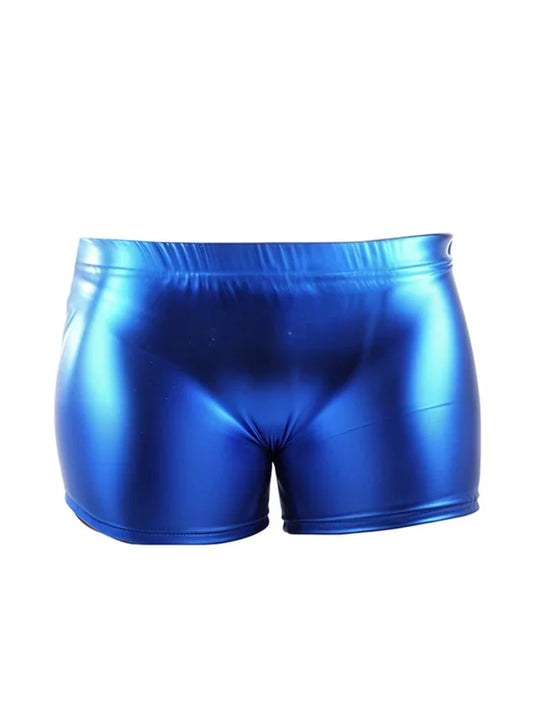 Girls Shiny Metallic Short Pants royal blue