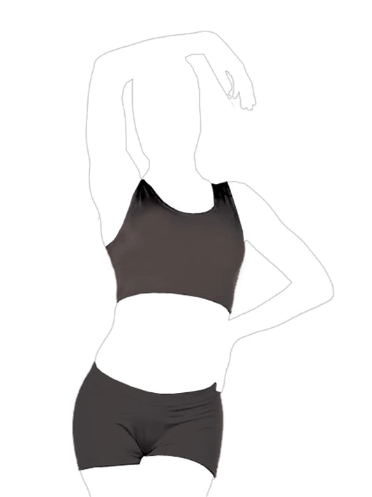 Girls Sleeveless Crop Top black