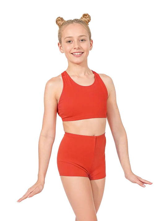 Girls Sleeveless Crop Top red
