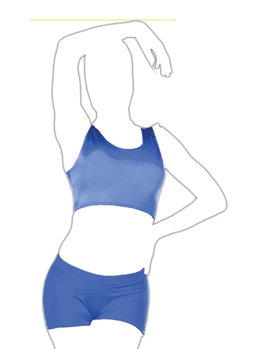 Girls Sleeveless Crop Top royal blue