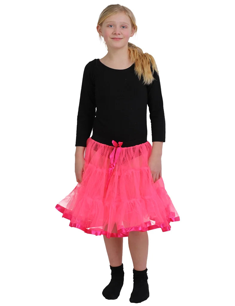 Girls 2 Layer Petticoat Tutu Skirt pink
