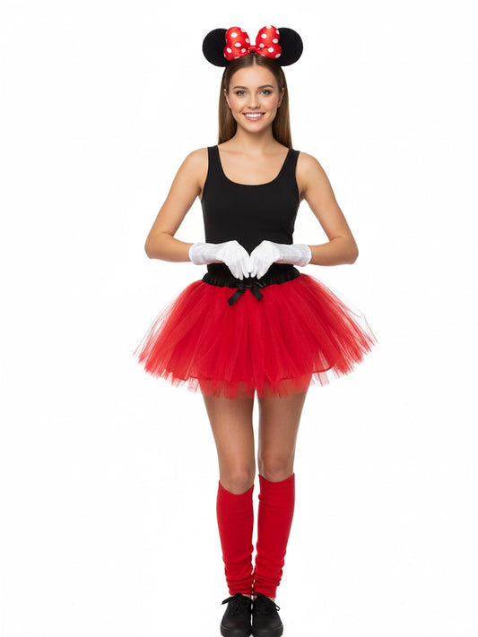 Girls 4Pcs Minnie Mouse Costume Set