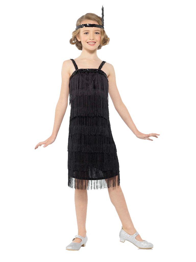 Girls Black Flapper Costume