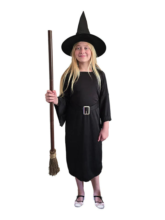 Girls Black Witch Costume With Hat