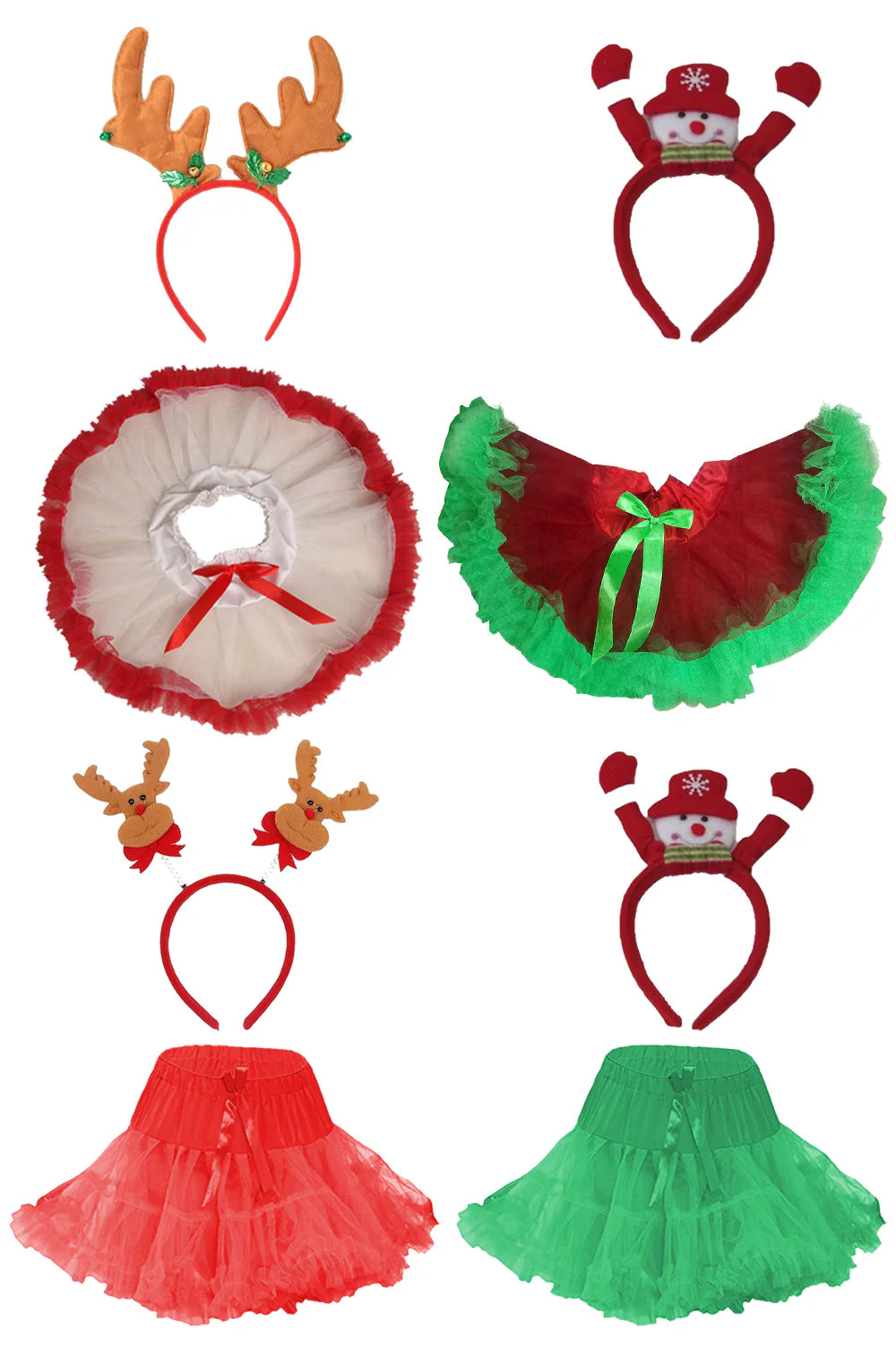 Girls Christmas Skirt Dress Set