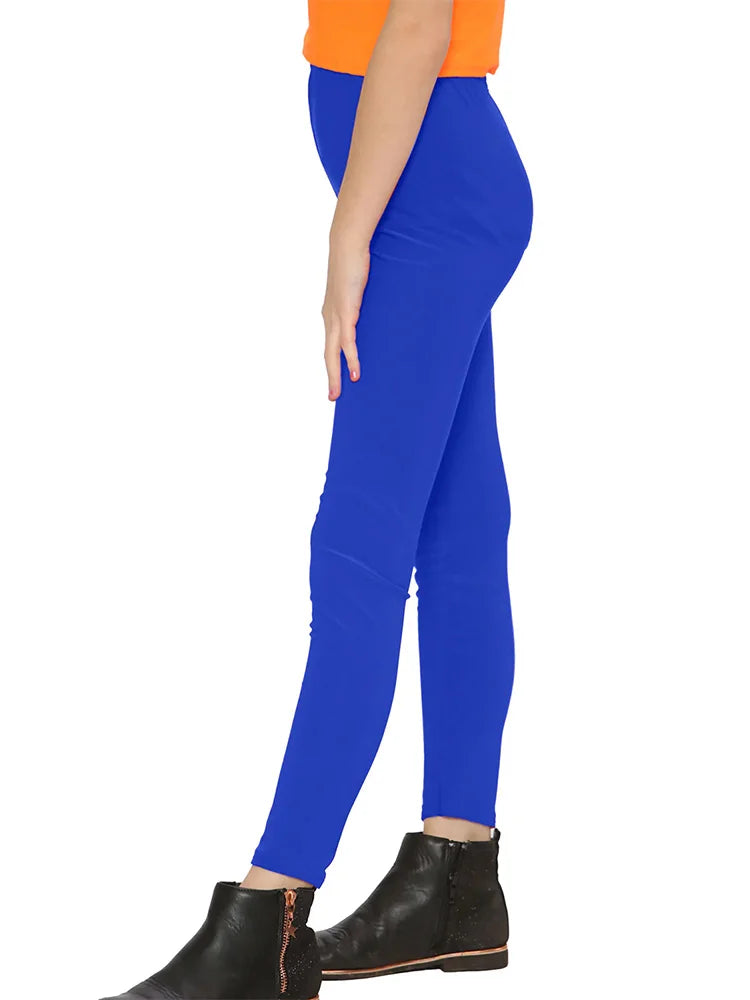 Girls' Microfibre Leggings – Full-Length, Soft & Stretchy royal blue