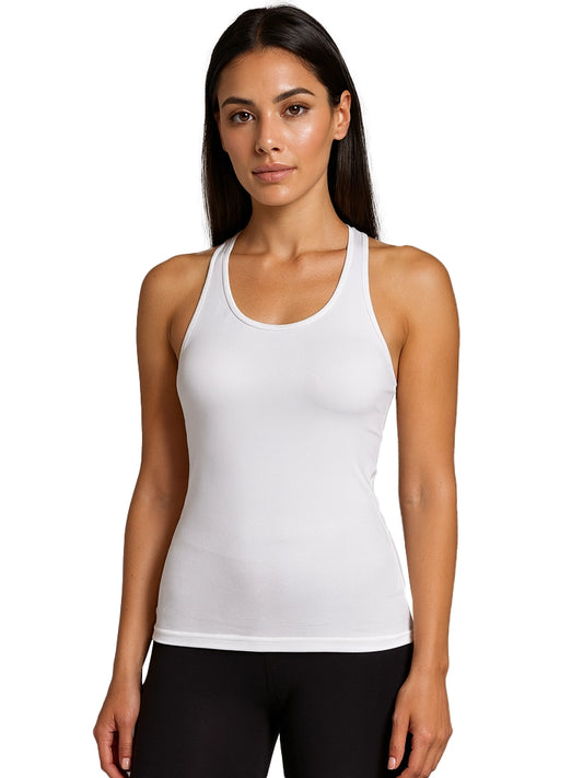 Girls Microfibre White Vest Tops