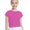 Girls Plain Short Sleeve Crop Tops pink
