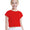 Girls Plain Short Sleeve Crop Tops red