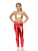 Girls Shiny Metallic Leggings red