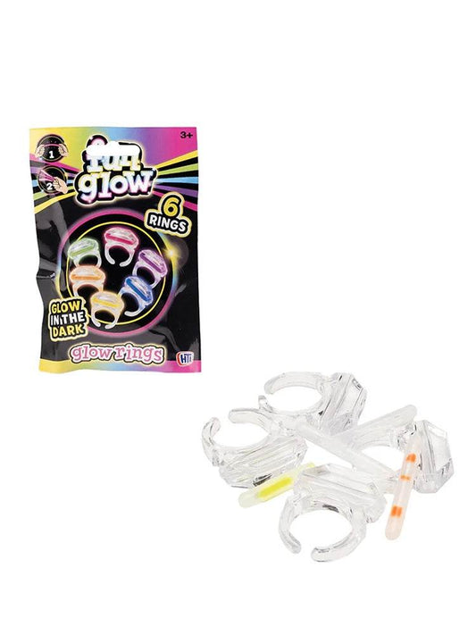 Glow In The Dark Ring Pack of 6 - thefancydress.co.uk