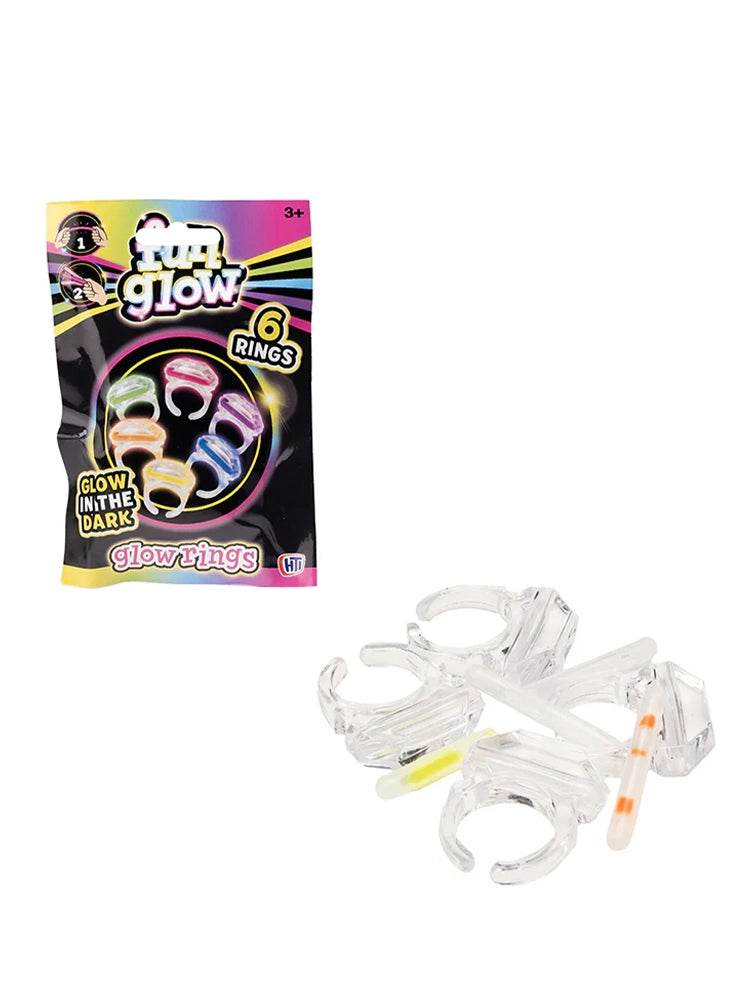 Glow In The Dark Ring Pack of 6 - thefancydress.co.uk