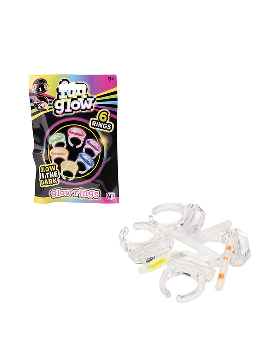Glow In The Dark Ring Pack of 6