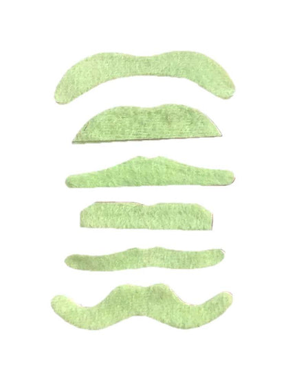 Glow in Dark Mustache 6 Pc Set - thefancydress.co.uk