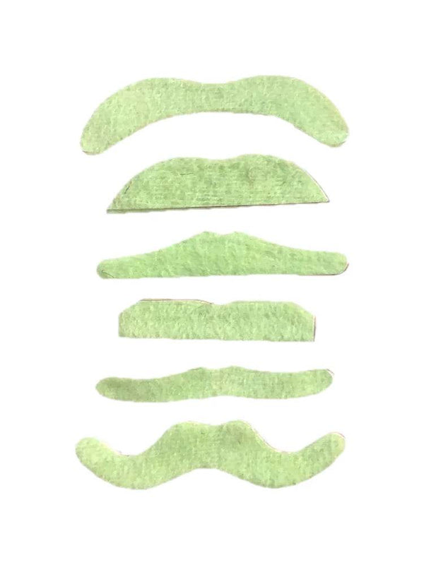 Glow in Dark Mustache 6 Pc Set - thefancydress.co.uk