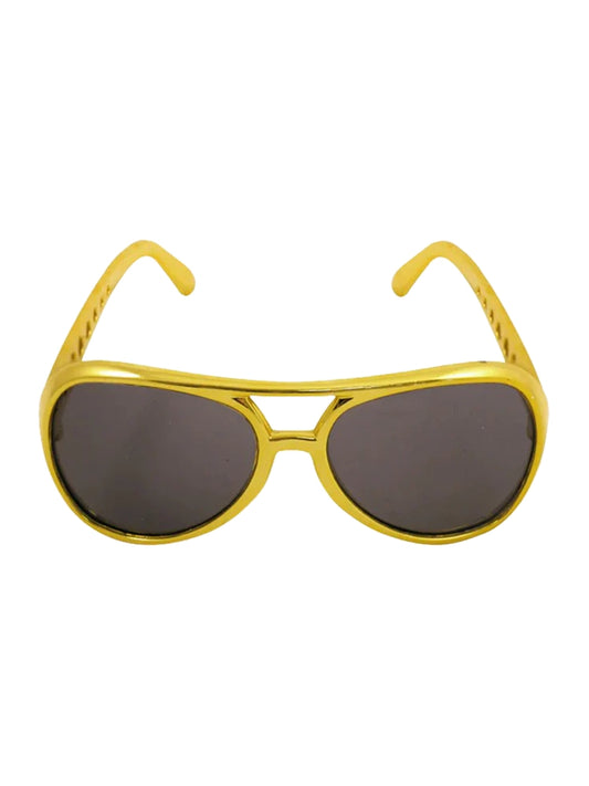 Gold Frame Geek Glasses Black Lens