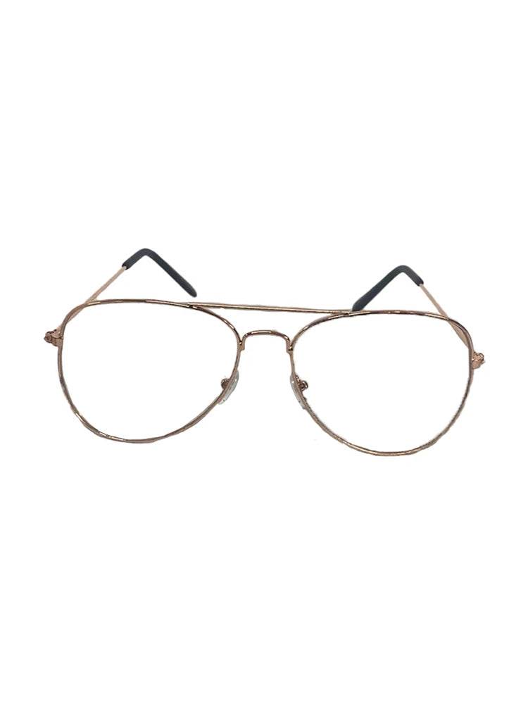 Unisex Rose Gold and Silver Frame With Clear Lens Glasses - thefancydress.co.uk