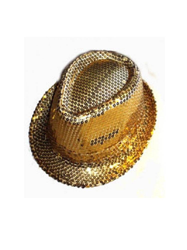 Gold Sequin Gangster Hat - thefancydress.co.uk