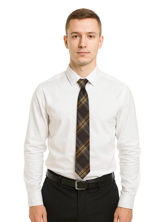 Gold Tartan Neck Tie