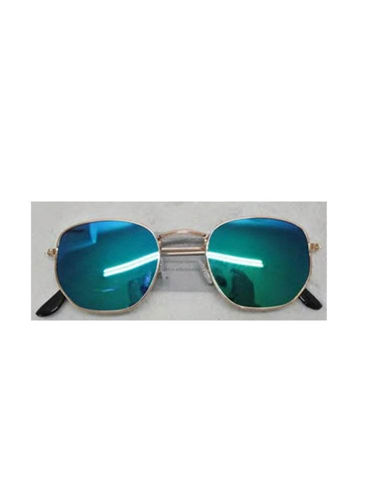 Golden Frame Green Glasses - thefancydress.co.uk