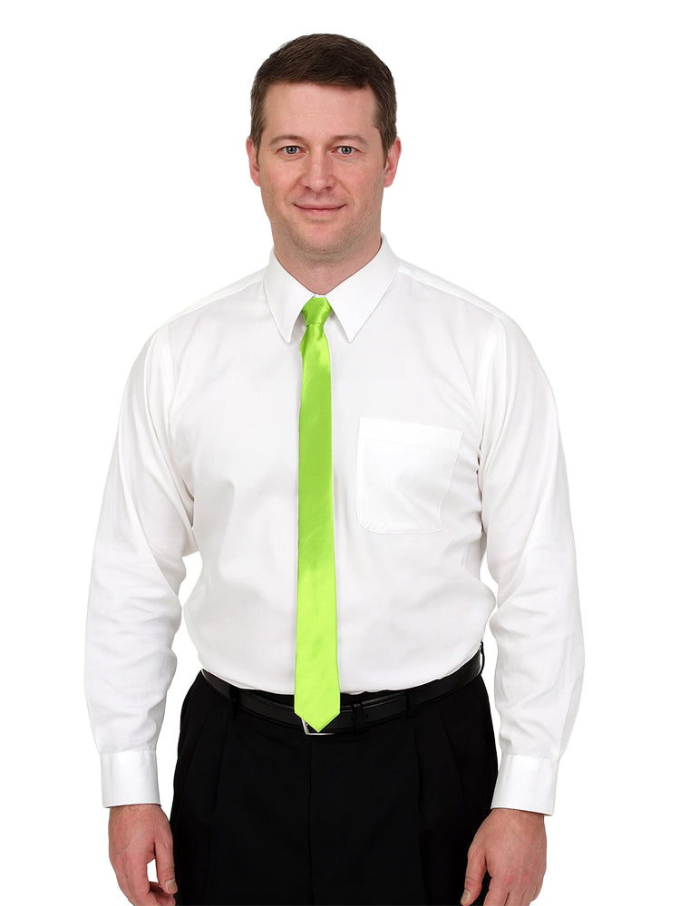 Green Men's Satin Plain Neck Ties