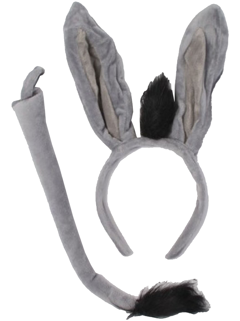 Grey Donkey Ears Alice band & Tail Set