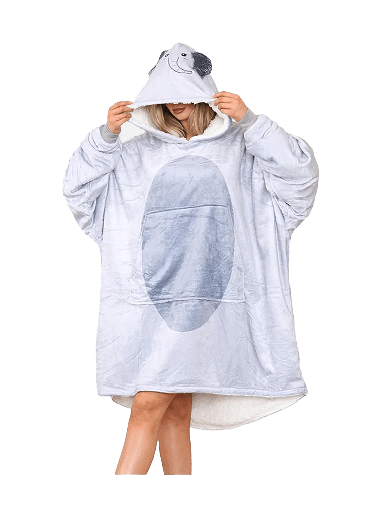 Adult Animal Face Hoodie Blanket - thefancydress.co.uk