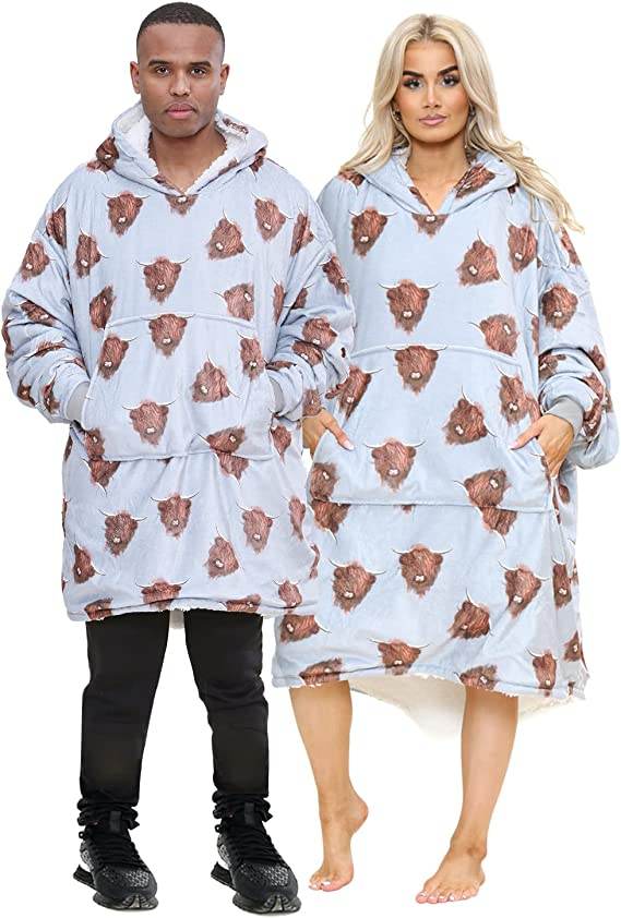 Adult Printed Hoodie Blankets - thefancydress.co.uk