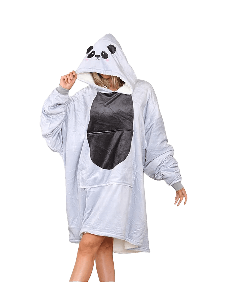 Adult Animal Face Hoodie Blanket - thefancydress.co.uk