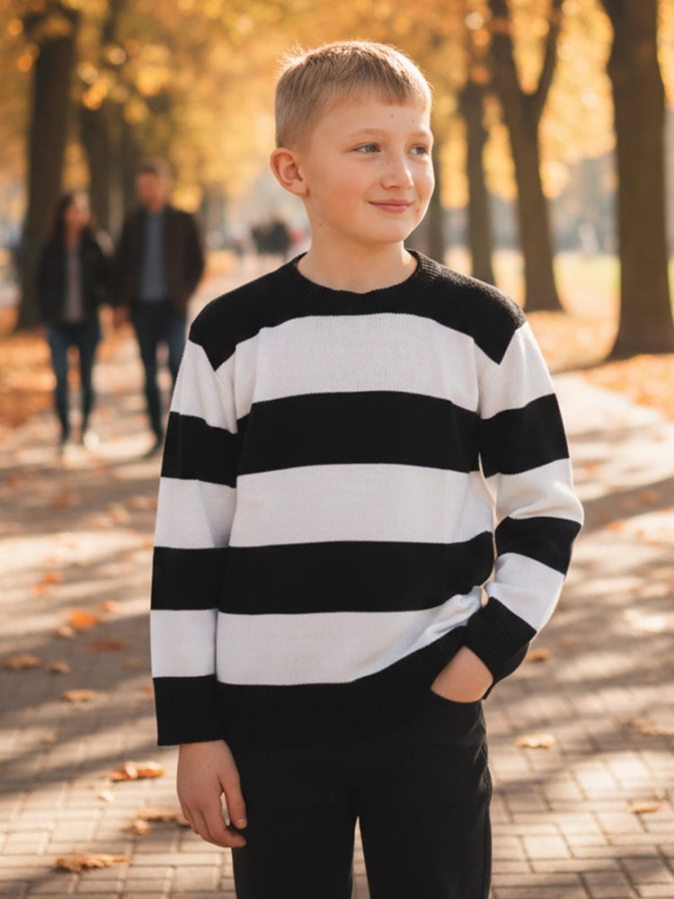 Christmas Boys Black And White T-Shirt
