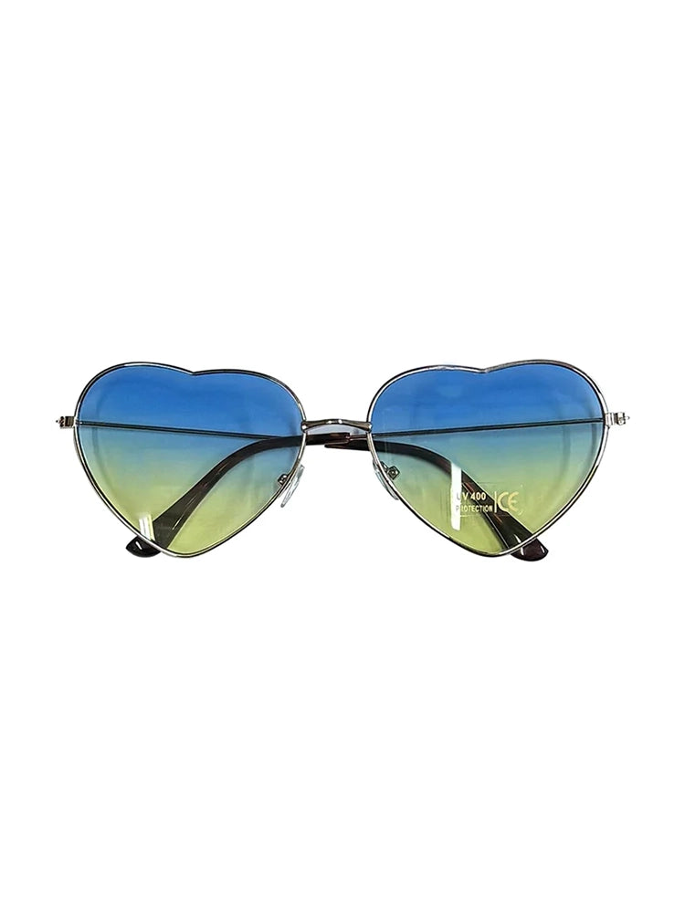 Men & Women Love Heart Shaped Sunglasses blue
