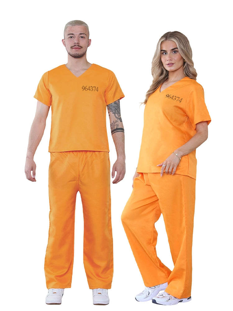 Halloween Couple Adult Prisoner Suit