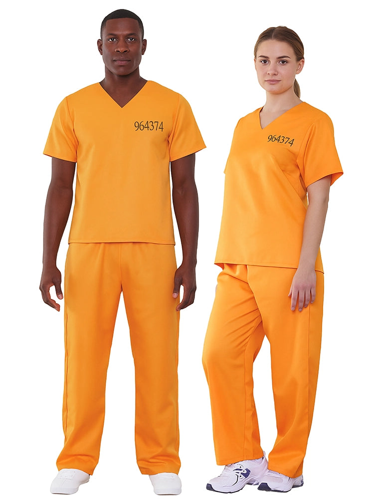Halloween Couple Adult Prisoner Suit