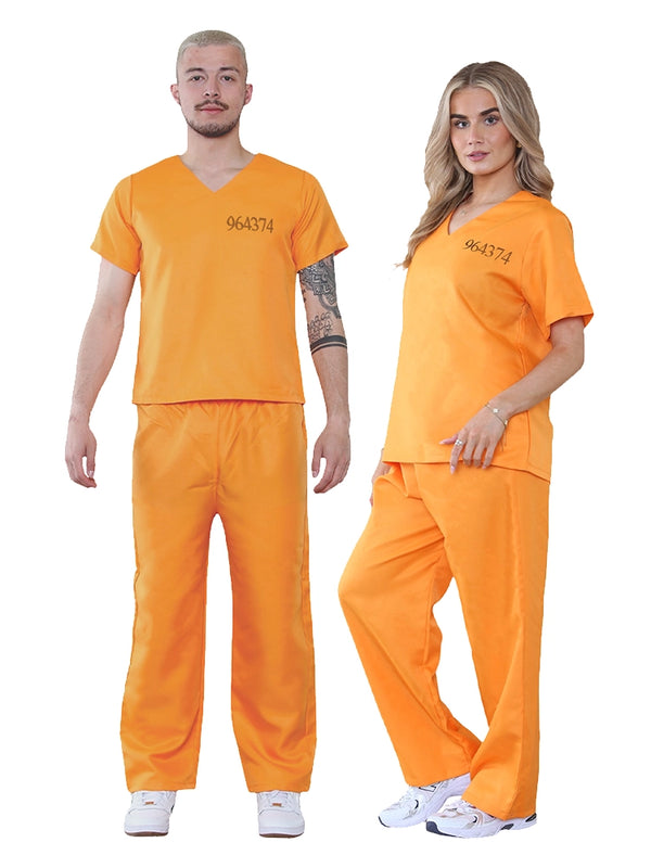 Halloween Couple Adult Prisoner Suit