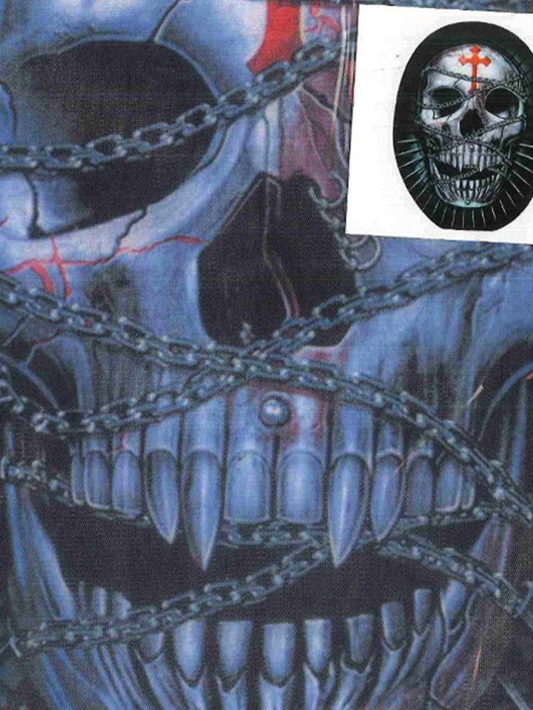 Halloween Mesh Mask Skull with Chains