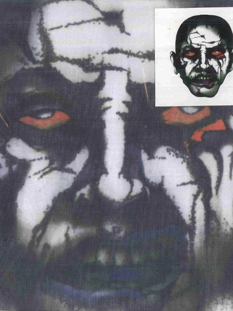 Halloween Scary Mesh Mask White Zombie
