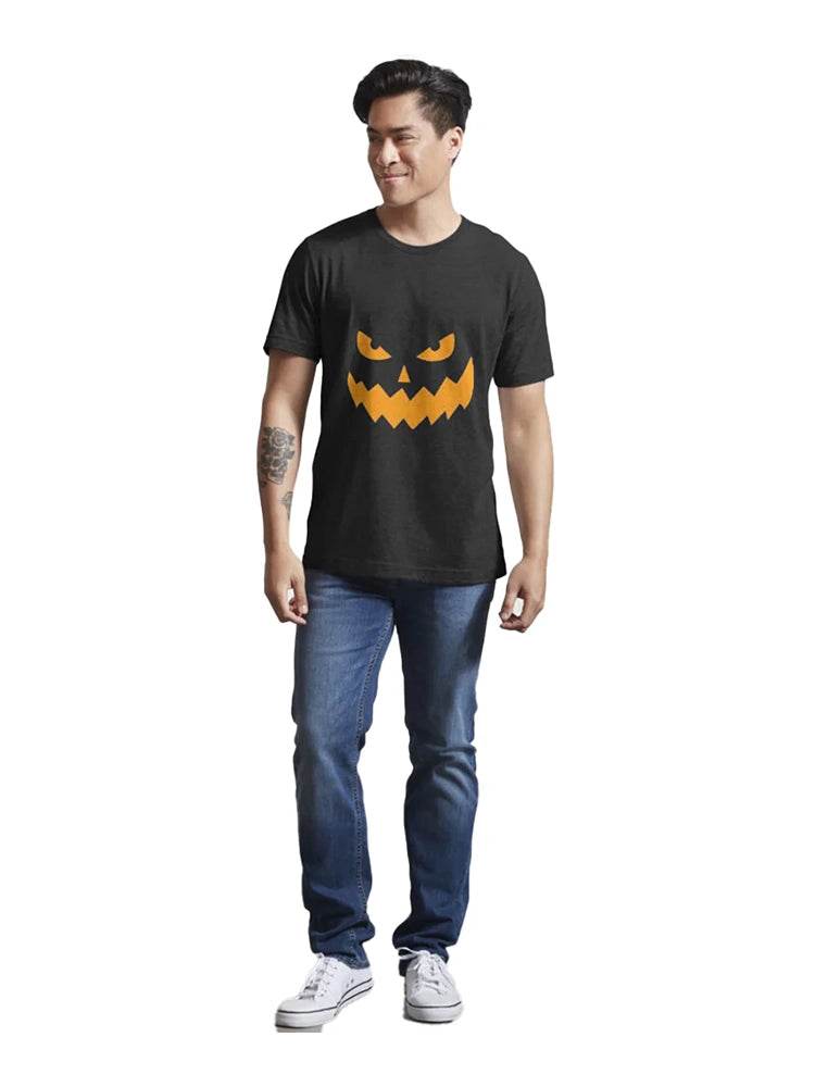 Halloween Pumpkin Style Men's Black T-Shirt - thefancydress.co.uk
