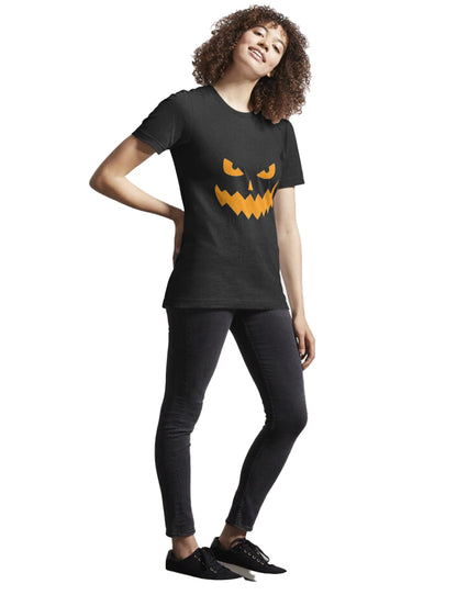 Halloween Pumpkin Style Women's Black T-Shirt