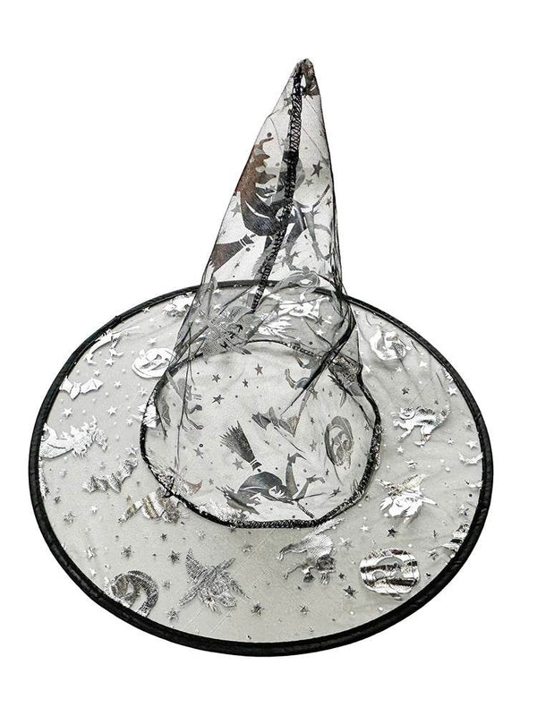 Halloween Silver Prints Witch Hat