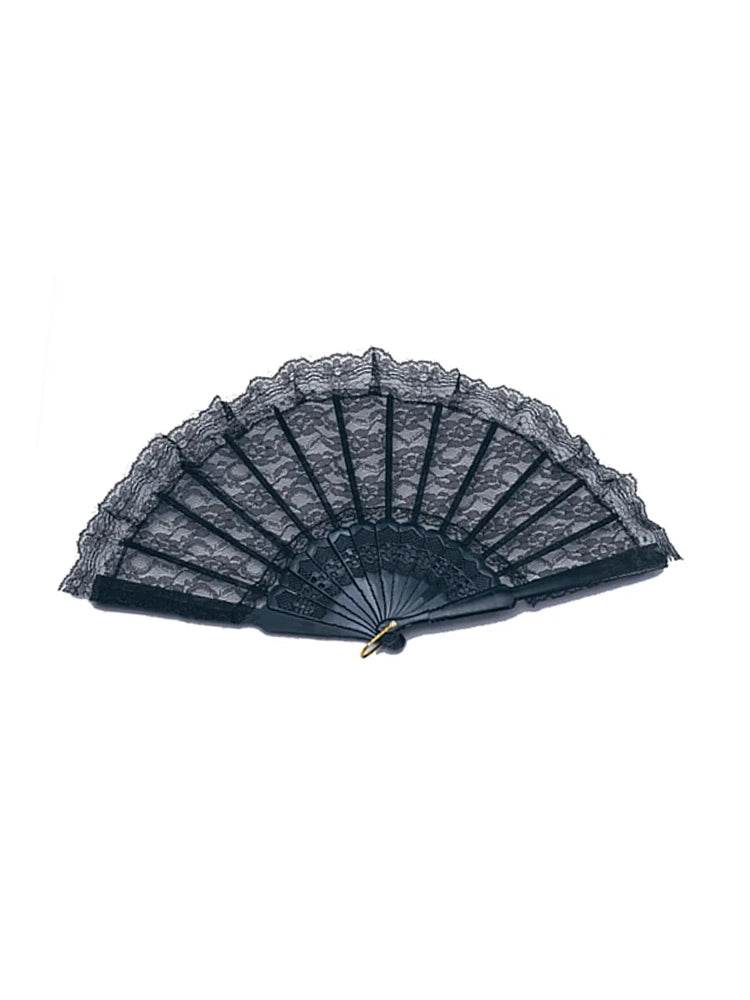Handheld Foldable Lace Fans - thefancydress.co.uk