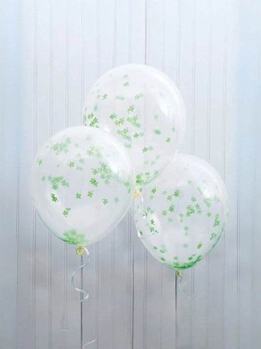 Happy ST Patrick Day Confetti Balloons ( Pack of 5) - thefancydress.co.uk