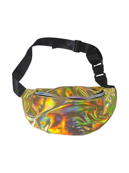 Unisex Shiny Gold  Bum Bag and Sun Visor Hat Set